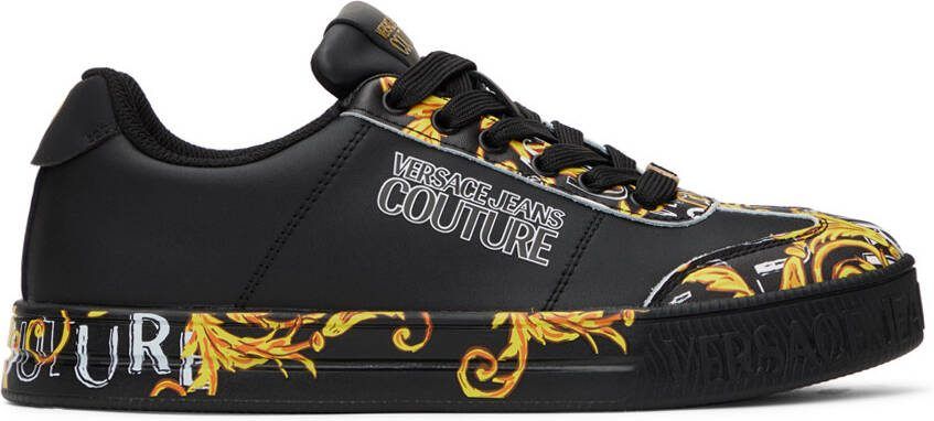 Versace Jeans Couture Black  Gold Court 88 Sneakers - Picture 5