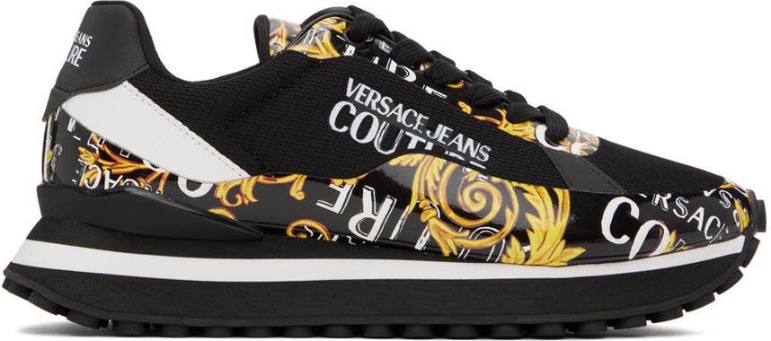 Versace Jeans Couture Black  Gold Fondo Spyke Sneakers - Picture 5
