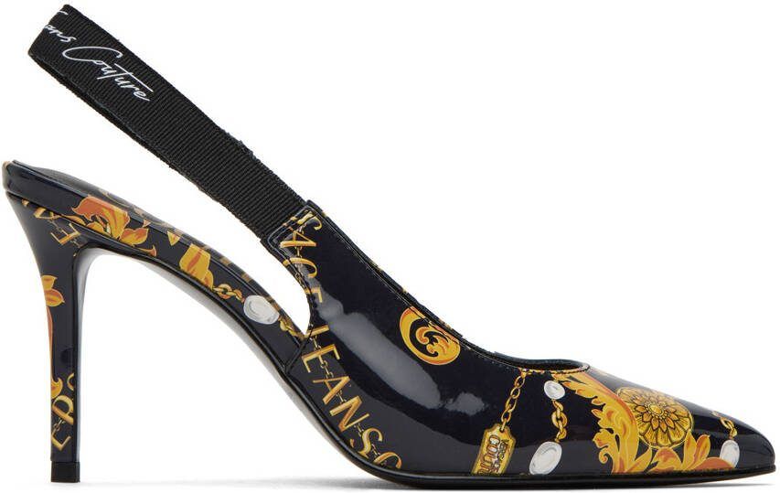 Versace Jeans Couture Black  Gold Scarlett Heels - Picture 5