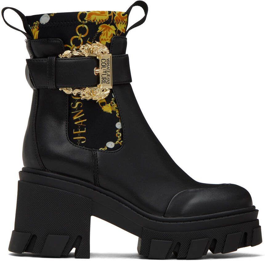 Versace Jeans Couture Black  Gold Sophie Boots - Picture 5
