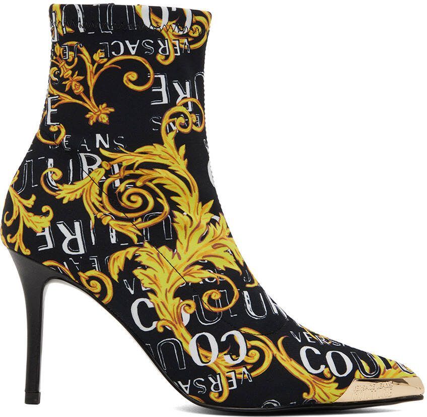 Versace Jeans Couture Black  Yellow Scarlett Boots