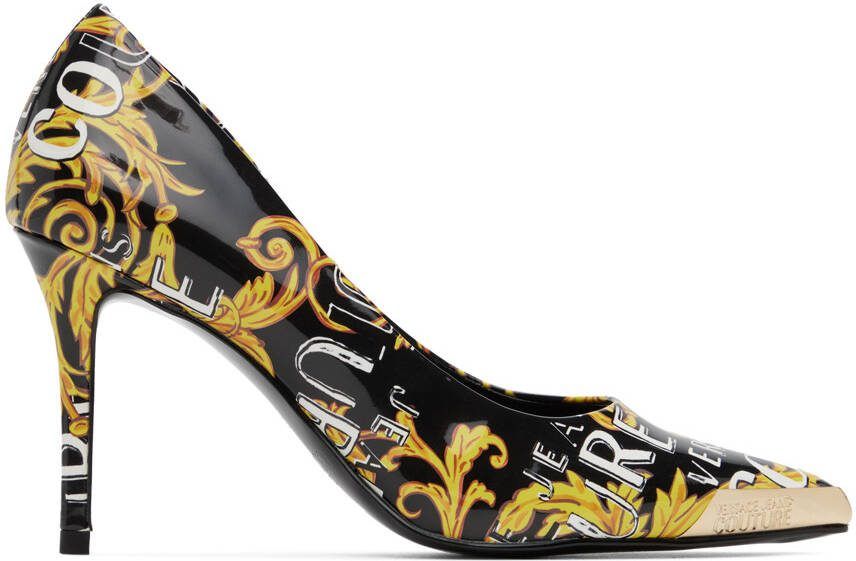 Versace Jeans Couture Black  Yellow Scarlett Heels - Picture 5