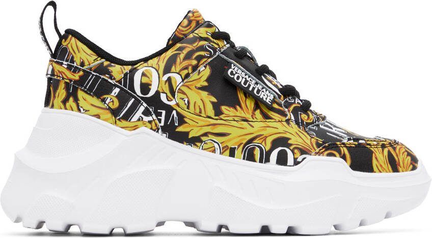 Versace Jeans Couture Black  Yellow Speedtrack Sneakers - Picture 5