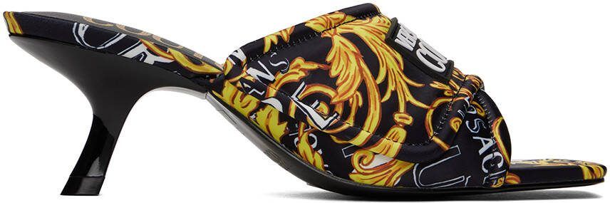 Versace Jeans Couture Black  Gold Arizona Sandals - Picture 4