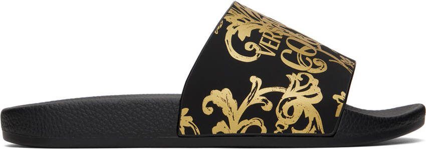Versace Jeans Couture Black Logo Couture Slides - Picture 5