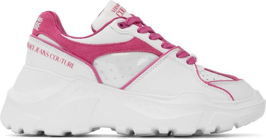 Versace Jeans Couture Off-White  Pink Speedtrack Low Sneakers - Picture 5