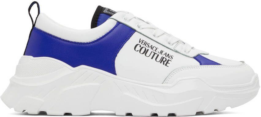 Versace Jeans Couture White  Blue Speedtrack Sneakers - Picture 5