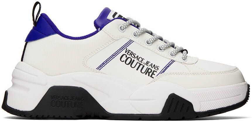 Versace Jeans Couture White  Blue Stargaze Sneakers - Picture 4