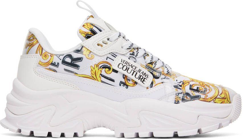 Versace Jeans Couture White  Gold Hiker Sneakers
