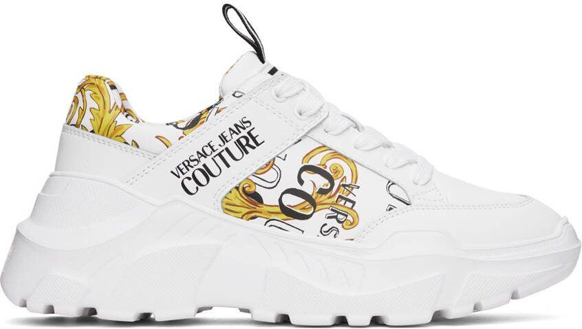 Versace Jeans Couture White  Gold Speedtrack Sneakers - Picture 2