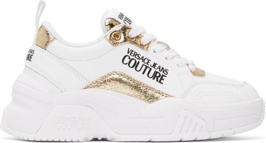 Versace Jeans Couture White  Gold Stargaze Sneakers - Picture 5