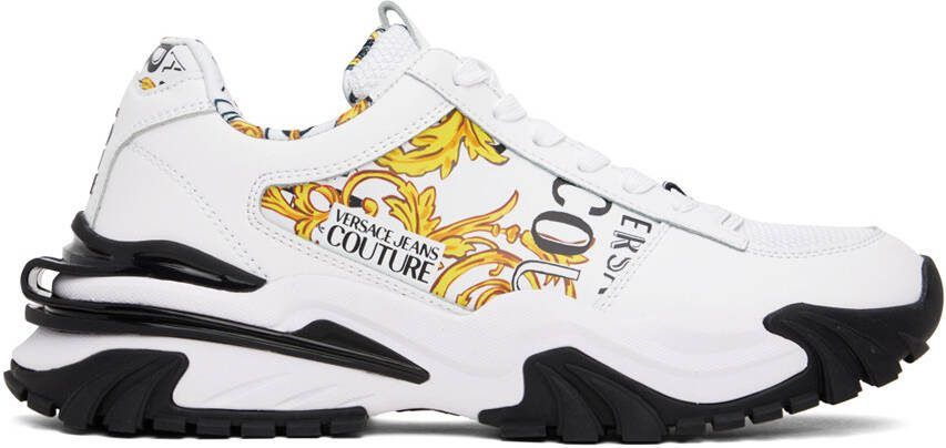 Versace Jeans Couture White  Gold Trail Trek Sneakers - Picture 5