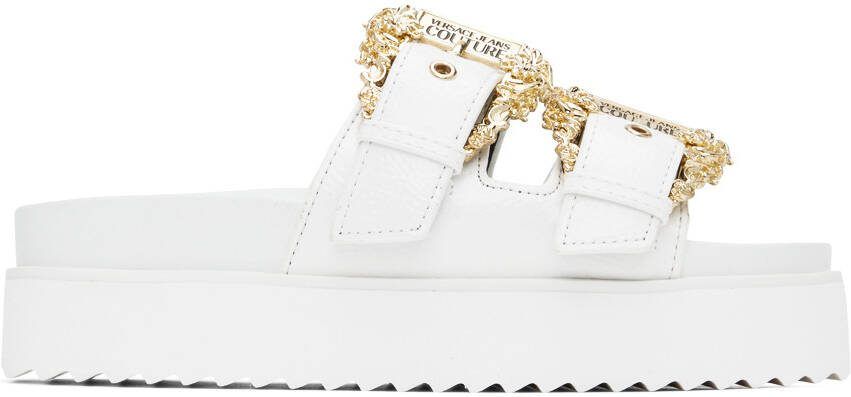 Versace Jeans Couture White Arizona Flat Sandals - Picture 5