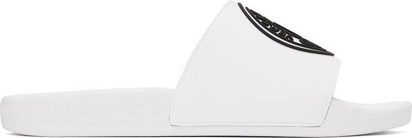 Versace Jeans Couture White V-Emblem Slides - Picture 5