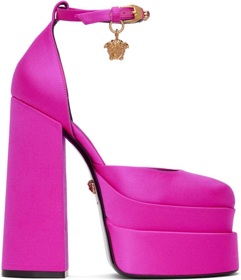 Versace Purple Medusa Aevitas Platform Heels - Picture 5