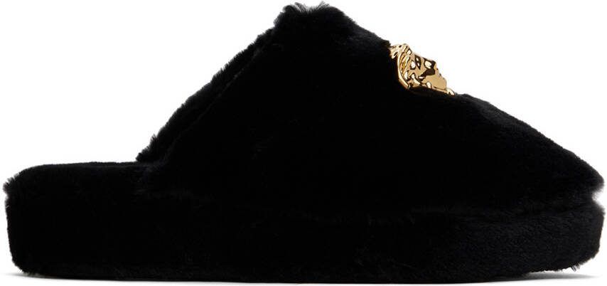 Versace Underwear Black 'La Medusa' Slippers - Picture 4