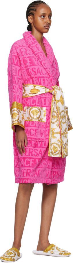 Versace Underwear White Baroque Slippers - Picture 5