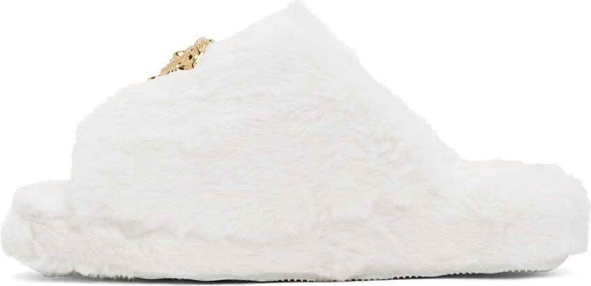 Versace Underwear White 'La Medusa' Slippers - Picture 3
