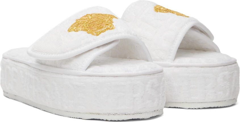 Versace Underwear White Medusa Platform Slippers - Picture 2