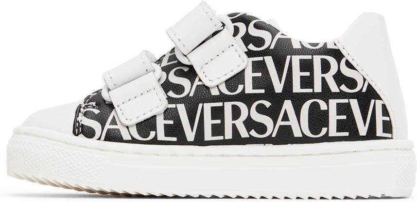 Versace Baby Black  White Allover Sneakers - Picture 3