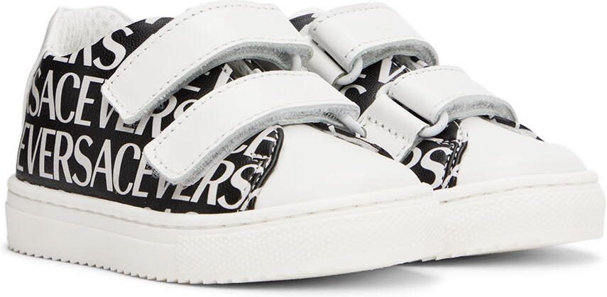 Versace Baby Black  White Allover Sneakers - Picture 2