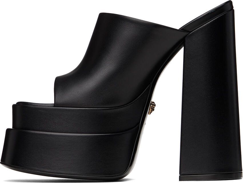 Versace Black Platform Heeled Sandals - Picture 3