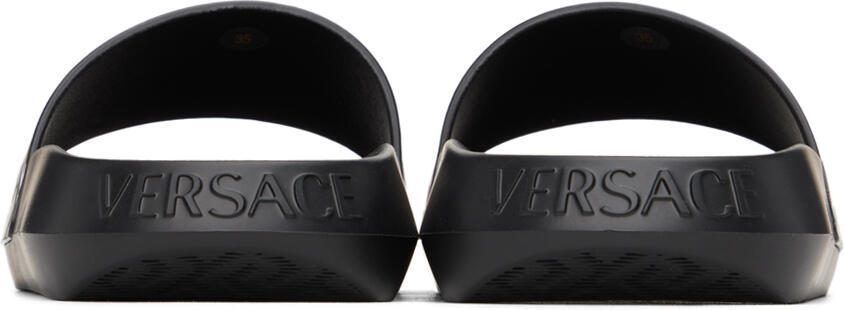 Versace Black Allover Slides
