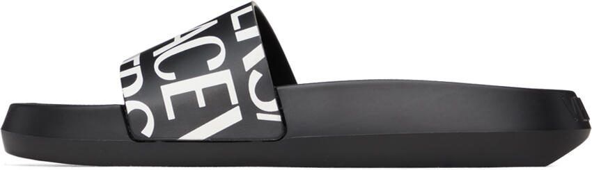 Versace Black Allover Slides - Picture 4