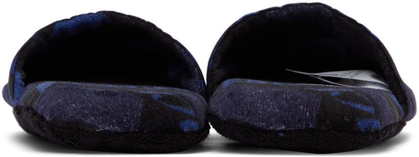 Versace Black  Blue La Greca Slippers - Picture 2