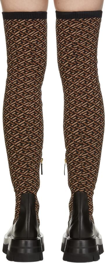 Versace Black  Brown Leonidas Boots - Picture 3
