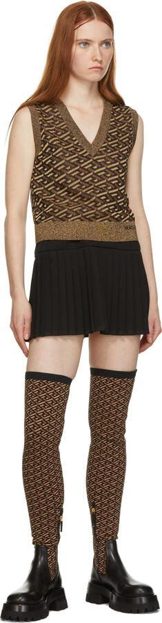 Versace Black  Brown Leonidas Boots - Picture 4