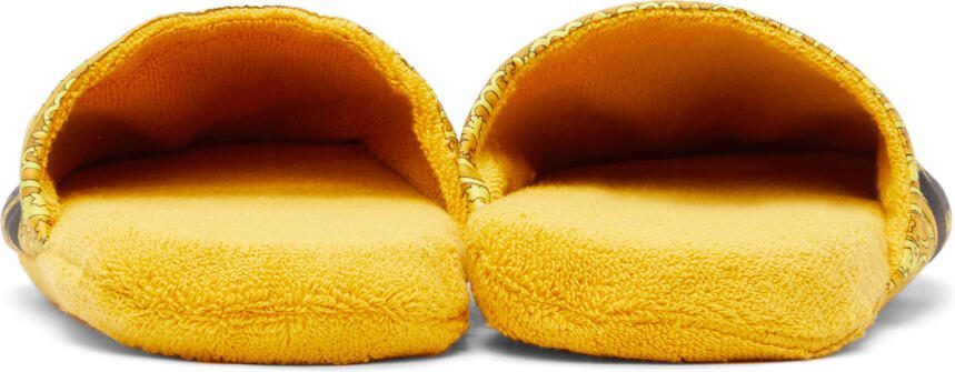 Versace Black  Gold Baroque Slippers - Picture 2
