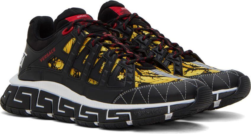 Versace Black  Gold Trigreca Sneakers - Picture 2