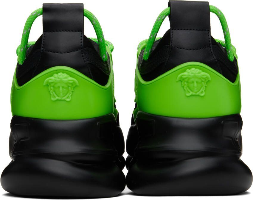 Versace Black  Green Chain Reaction Sneakers