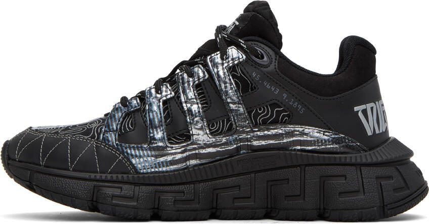 Versace Black  Silver Trigreca Sneakers - Picture 3