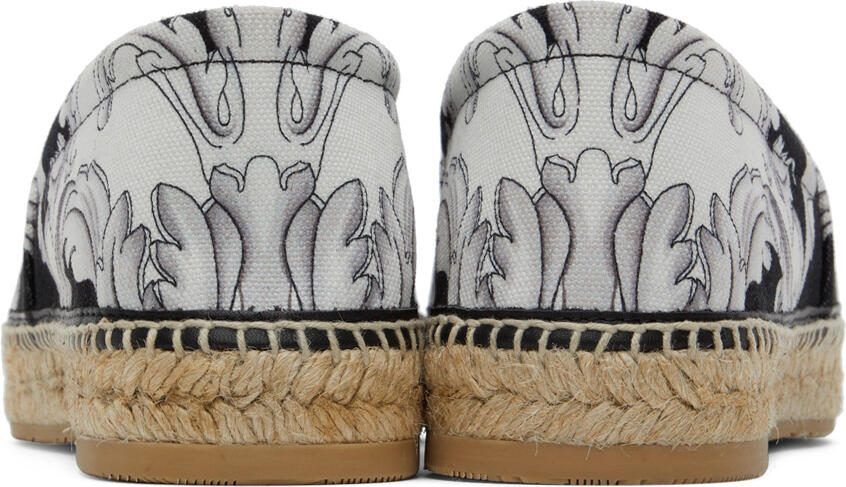 Versace Black  White Baroque Espadrilles