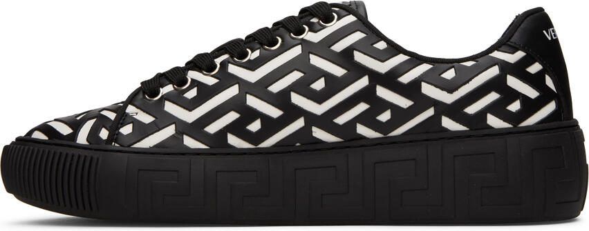 Versace Black  White Greca Sneakers - Picture 3