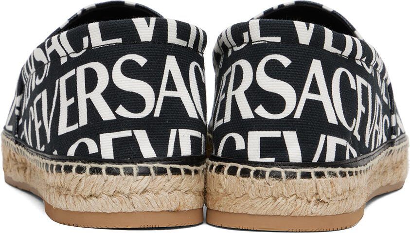 Versace Black  White Logo Espadrilles