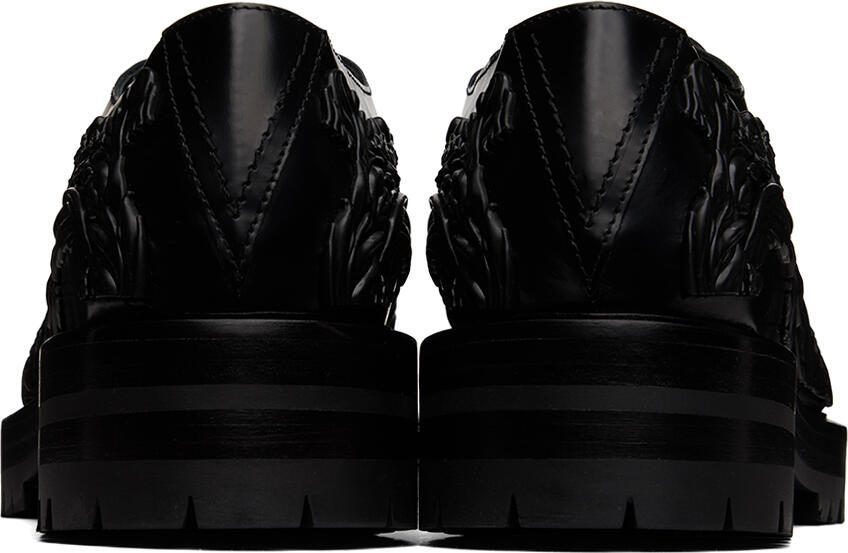 Versace Black Barocco Column Derbys