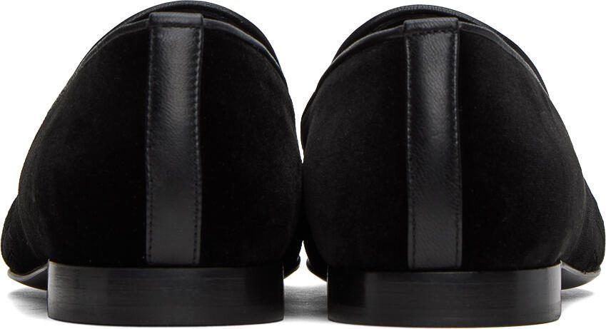 Versace Black Embroidered Loafers