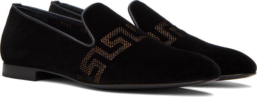 Versace Black Embroidered Loafers - Picture 2