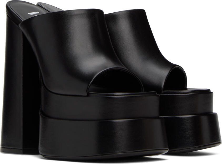 Versace Black Platform Heeled Sandals - Picture 4