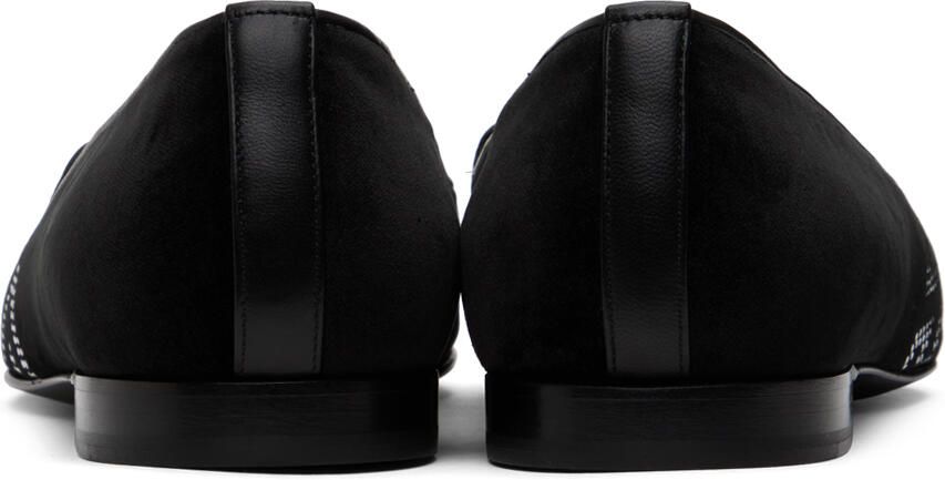 Versace Black Studded Greca Loafers