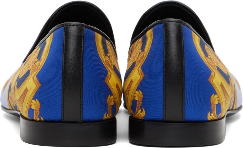 Versace Blue  Gold Barocco 660 Slippers