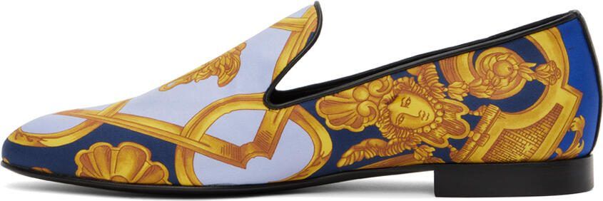 Versace Blue  Gold Barocco 660 Slippers - Picture 4