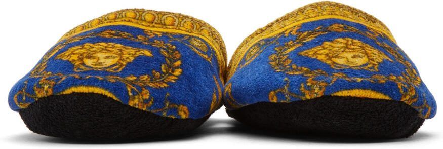 Versace Blue  Gold I Love Barocco Slippers - Picture 3