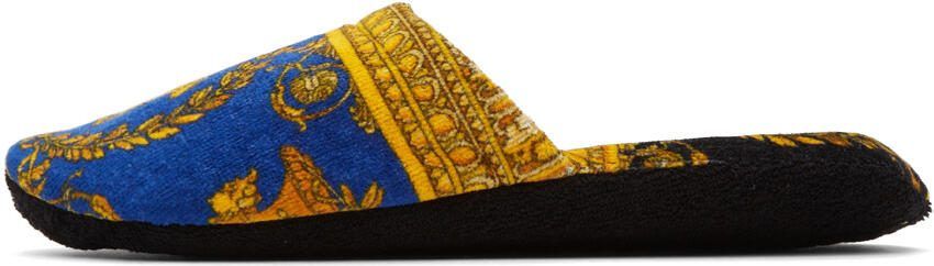 Versace Blue  Gold I Love Barocco Slippers - Picture 4