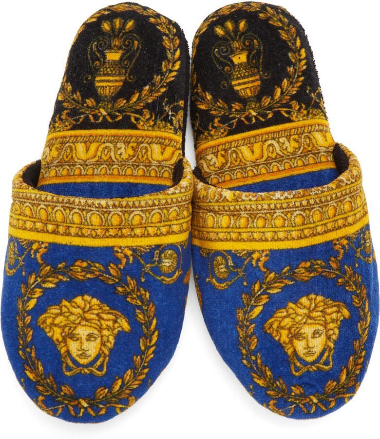 Versace Blue  Gold I Love Barocco Slippers