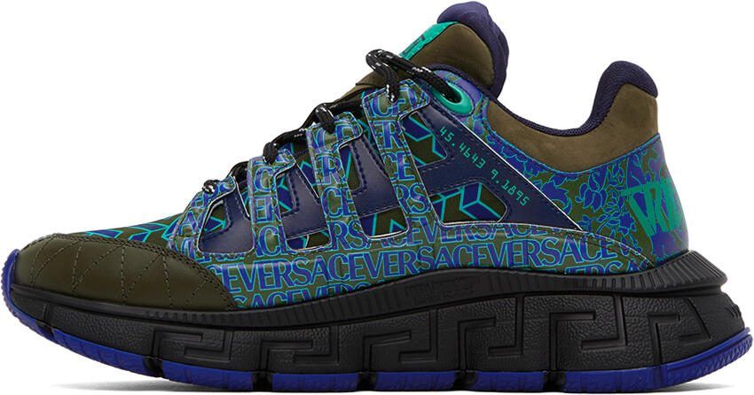 Versace Blue  Green Trigreca Sneakers - Picture 3