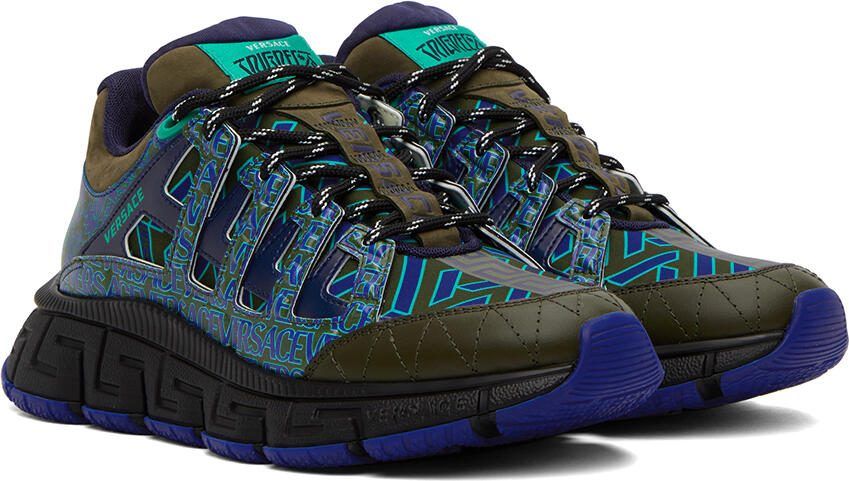 Versace Blue  Green Trigreca Sneakers - Picture 2